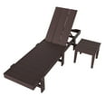 thumbnail image 2 of 2 Piece Modern Poly Reclining Chaise Lounge With Wheels, Dark Brown, 2 of 4