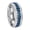 Silver Blue, variant on Men Women's Rotatable Chain Ring 2 Row Diamond Stainless Steel Band Personalized Cubic Zircon Ring Band Jewelry Silver Chain Size 5