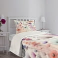thumbnail image 3 of Ambesonne Floral Quilted Bedspread Set 2 Pcs, Dreamy Fantasy Woods Gentle, Twin Size, Coral Lilac Mint Green, 3 of 4