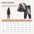 thumbnail image 3 of KLL Colorful Haired White Horse Print Women's Long Sleeve Pajamas with Pants Sleepwear Loungewear 2 Set-XX-Large, 3 of 7