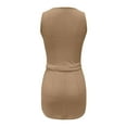 thumbnail image 5 of Women's Solid Color Loose Sleeveless Vest Dress plus Size Swimsuit Bottom Suit And Dressy Skirt Pad Skirts Women Skirt Suit for Women Women's 3 Piece Suit Control Swimsuit Skirt Women Long Swim Wear, 5 of 5