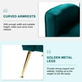 thumbnail image 4 of Wingback Velvet Accent Chair Set of 2 Upholstered Sofa Armchair Button Metal Legs Adult Home Bedroom Teal, 4 of 10