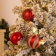 thumbnail image 3 of Lolsea 12ct Christmas Ball Ornaments, 3.15 inch Shatterproof Xmas Tree Decorations, Plastic Baubles for Holiday, Party, Wedding, or Home Decor, Red & Gold (80mm), 3 of 8