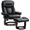 thumbnail image 3 of HOMCOM Swivel Recliner Chair with Ottoman, PU Leather Upholstered Reclining Chair with Footrest, for Living Room, Bedroom, Office, Black, 3 of 10
