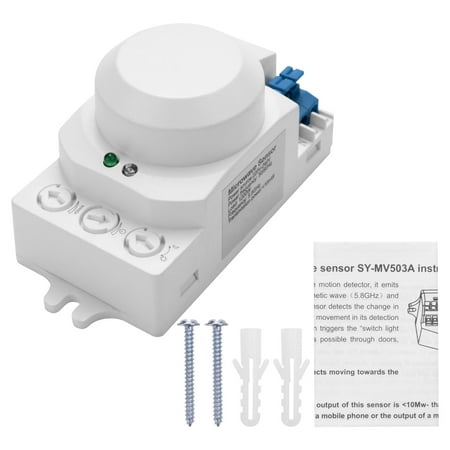 

5.8GHz HF System LED Microwave 360 Degree Motion Sensor Light Switch Body Motion Detector White