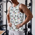 thumbnail image 5 of Gukieu Colorful Hat Snowman Print Men's Quick Dry Fitness Vest, Round Neck Sleeveless Fitness Bodybuilding Top-Small, 5 of 7