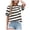 Z02-Black, variant on COMVALUE Striped Shirt Women Short Sleeve, Crewneck T-Shirts for Woman Stripes, Fitted Ribbed Tee Stretchy (Blue, XXL)