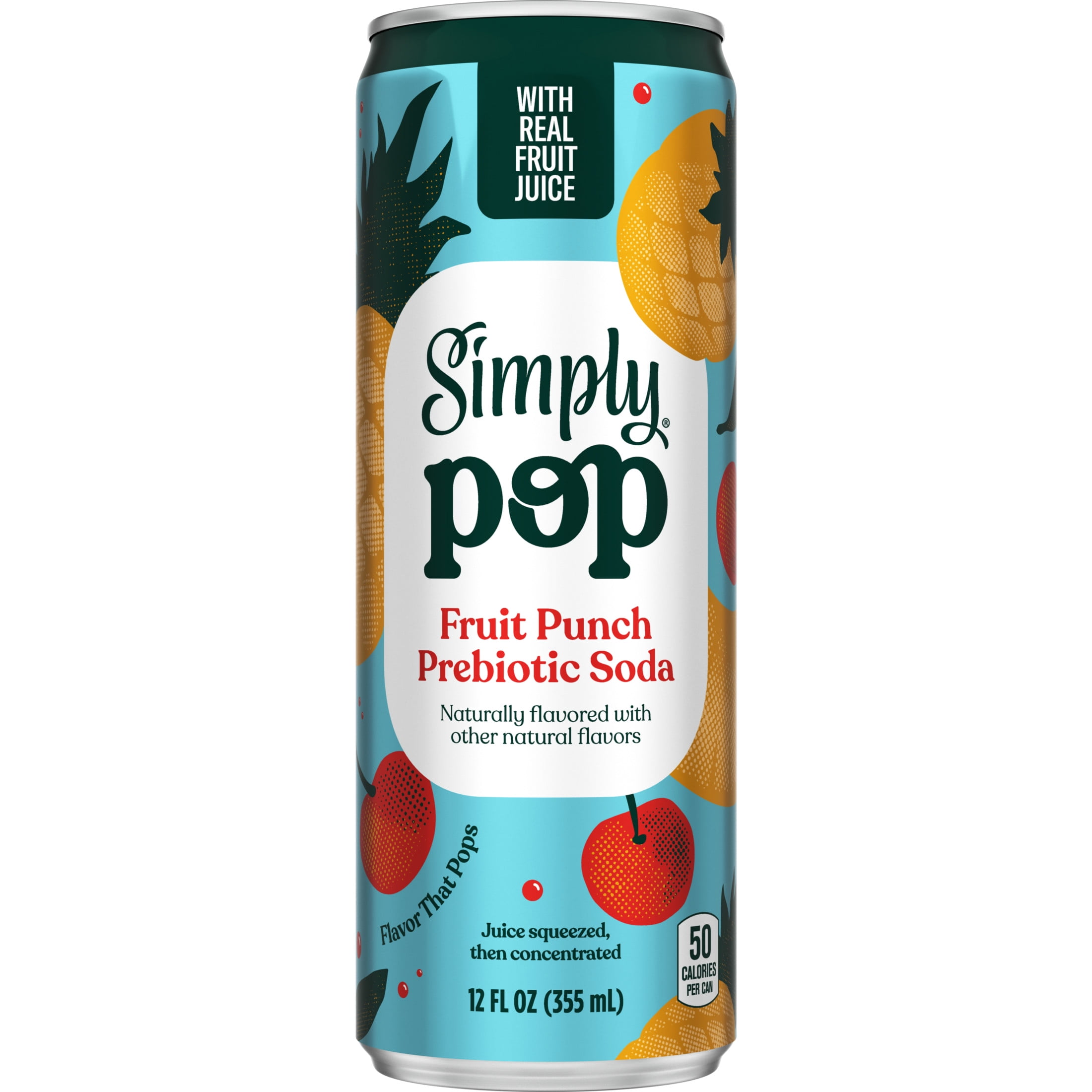 Simply Pop Prebiotic Soda Fruit Punch Drink, 12 oz. can - Walmart.com