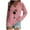 Pink, variant on Kaemgyyd Women's Long Sleeve V Neck Shirts Christmas Print Loose Casual Tunic Tee Trendy Cozy Pajama Tops for Women