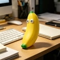 thumbnail image 5 of Aoznliie Squeeze Toys Stress Balls, Cute Banana Soft Fidget Toys for Office Desk, 5 inch Slow Rising Squeeze Toy for Anxiety Relief, Yellow, 5 of 6