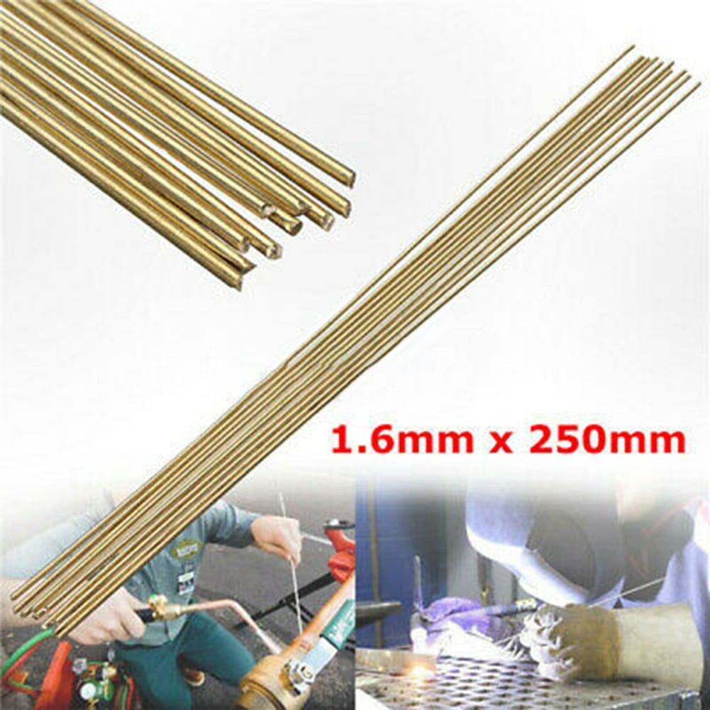 10PCS Wire Brazing Easy Melt Welding Rods Low Temperature 1.6mm x 250mm Brass 