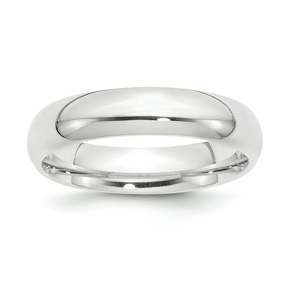 Platinum 5mm Half-Round Comfort Fit Lightweight Band Ring Size 12