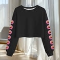 thumbnail image 3 of Camisetas de Manga Larga de las Mujeres Moda Impresa Suelta Casual Cuello Redondo Suéter Deportivo Top Se Ajusta Fiel Al Tamaño, 3 of 5