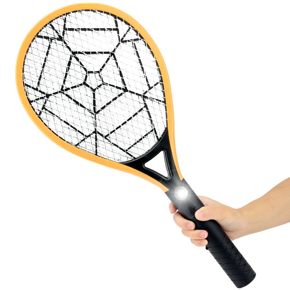 Mosquito Bat Yellow 3 Layer Mesh Insect Wasp Mosquito Racket Electronic Fly Killer Bat Home Bug Swatter