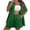 Green, variant on Matching Set Summer Fashion Short Sleeve Button Up Shirts and Drawstring Shorts with Pockets Womens Outfits