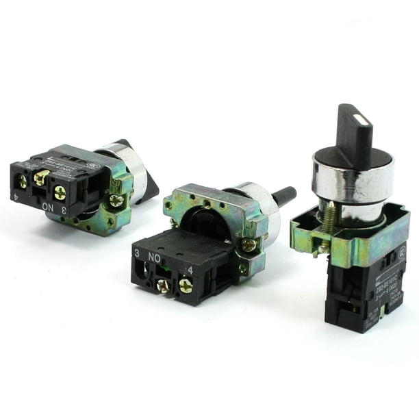 3 PCS 2 Posición 2 Terminal de Tornillo NO SPST Interruptor Rotativo de Retención 10A Ith 600V Ui
