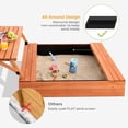 thumbnail image 4 of Arenero de madera Nicedday Kids para exteriores, grande, con tapa, caja de arena con tapa, regalo para niños de 2 a 8 años, mesa de pícnic plegable y forro inferior de asiento incluidos, 4 of 7