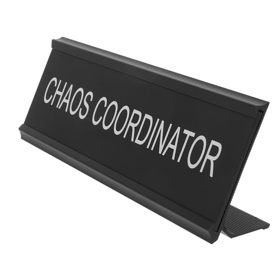 RENACLIPY Aluminum Chaos Coordinator Plaque Black Minimalist Design Sleek Office Decor Modern Wall Art