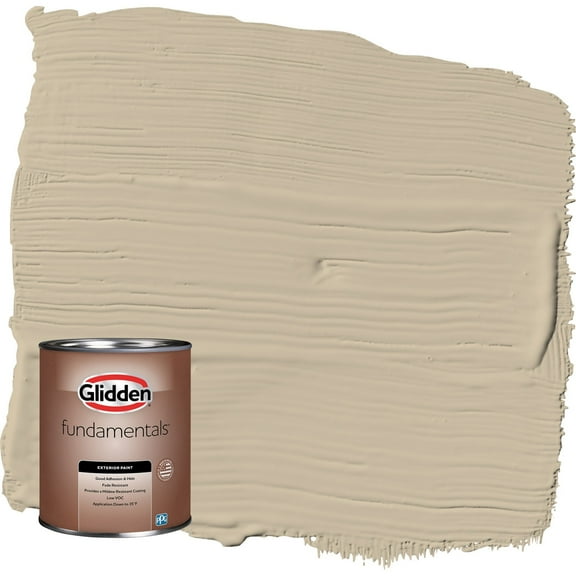 Glidden Fundamentals Dusty Trail / Beige Satin Exterior Paint, 1 Quart
