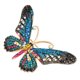 thumbnail image 5 of Broche de mariposas, alfiler de aleación colorido con diamantes de imitación, joyería para abrigo, suéter, decoración, azul, 5 of 8