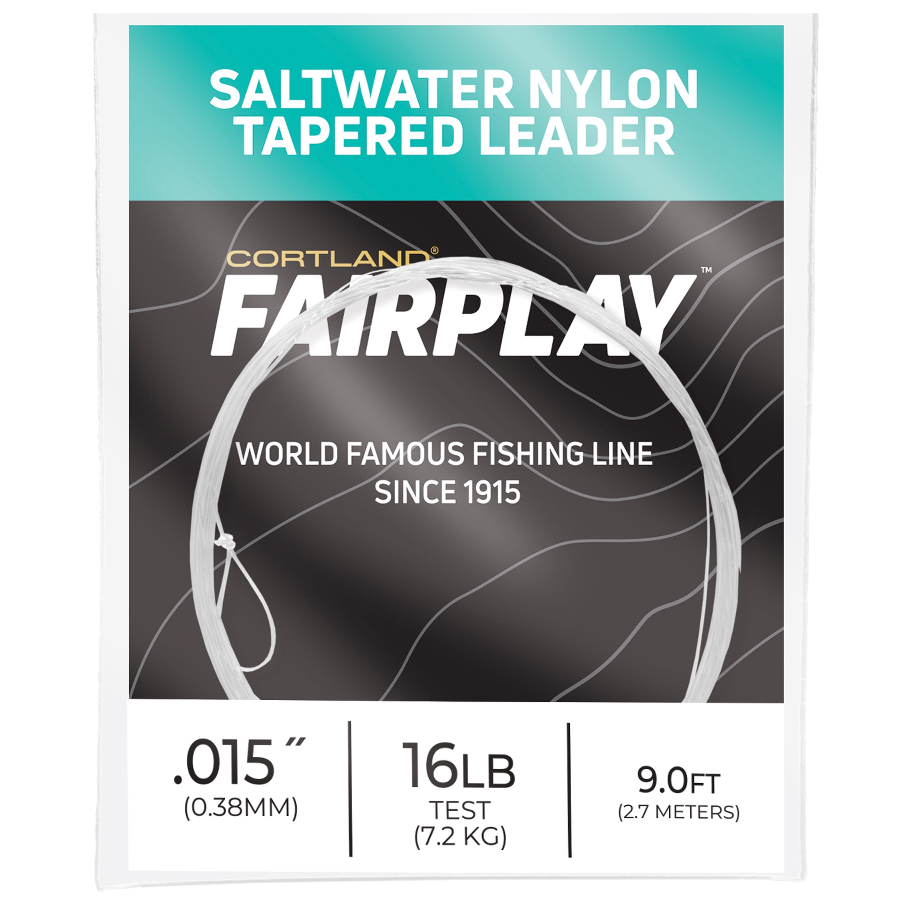 Cortland Fairplay Saltwater 9 Foot Tapered Leader, 16-Pound Test, 609464