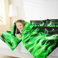 thumbnail image 4 of jejeloiu Gaming Full Size Comforter Sets,Teen Video Game Bedding Comforter Set,Green Cool Fire Bedding Sets For Boys Girls,Super Cozy Bedroom Decoration Reversible,3 Pieces, 4 of 8