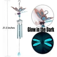 thumbnail image 2 of ABPETE Luminous Dragonfly Butterfly Wind Chimes-Creative Hanging Glow in Dark Night Outdoor Windchimes Decoration for Home Garden Window Yard Patio (Dragonfly) Blue, 2 of 8