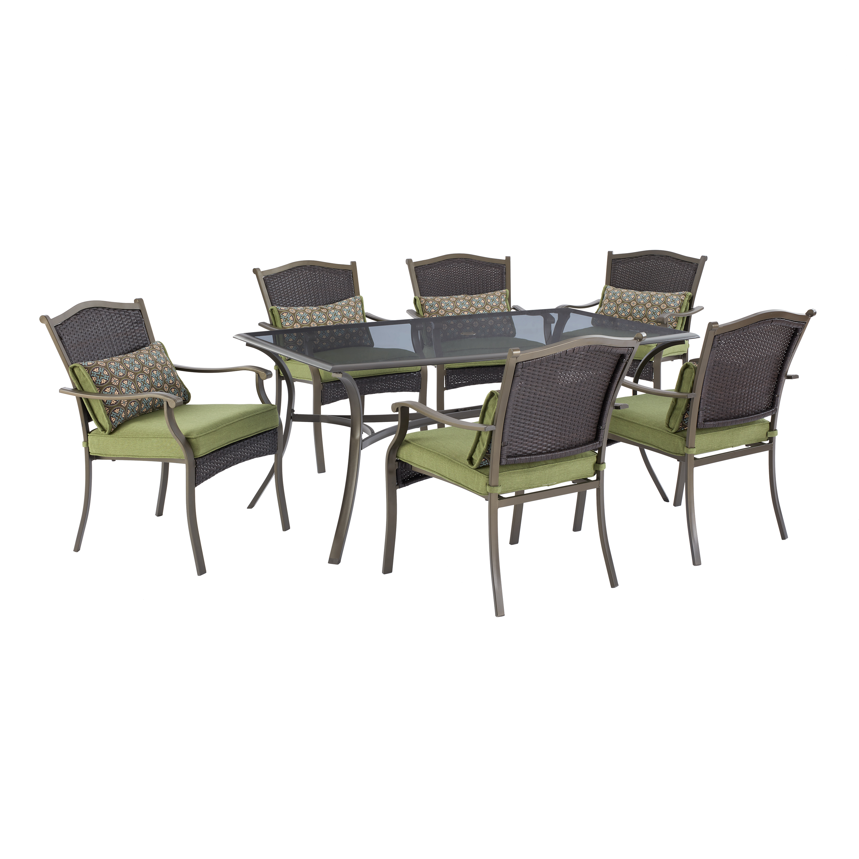 Better Homes and Gardens Providence Patio Dining Set, Outdoor 7 Piece Cushioned Metal, Green - image 5 of 10