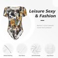 thumbnail image 4 of Pofeuu Cute Dog Print Short Sleeve Body Suits Women Round Neck Bodysuits for Women Onesie Adult Set Body Suit-Large, 4 of 7