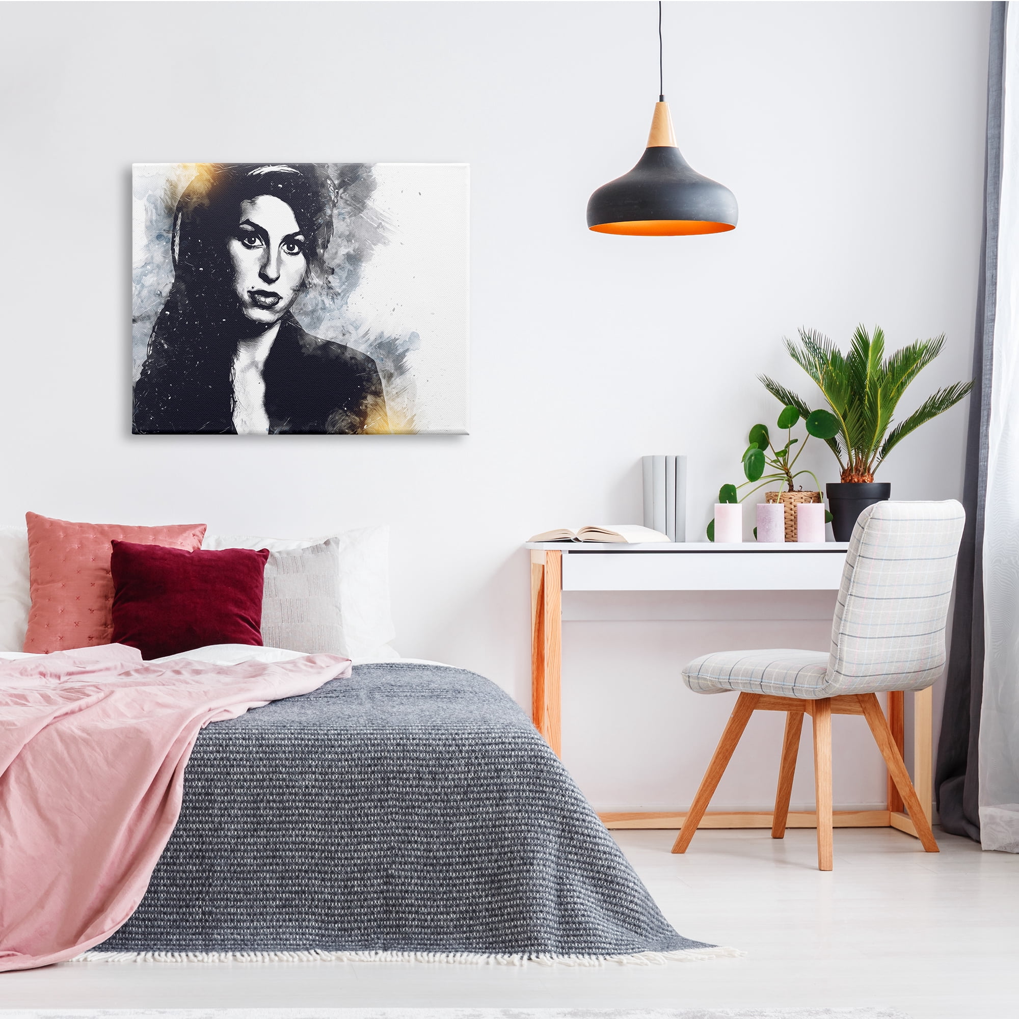 Stupell Industries Amy Winehouse Modern Portrait Bold Eyes Abstract Pattern, 40 x 30, Design by Birch&Ink