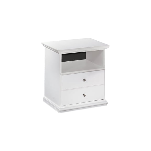 Bowery Hill 1 Drawer Wood Nightstand in White