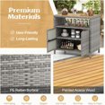 thumbnail image 4 of SSyao Rattan Outdoor Storage Cabinet,All-Weather Wicker Patio Cabinet with Acacia Wood Countertop,Open Shelf & Double Doors,Outdoor Bar Sideboard for Garden,Backyard,Deck,or Poolside (Mix Grey), 4 of 10