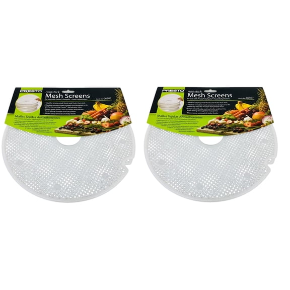 2 Pk, Presto Nonstick Mesh Screens For Dehydro Food Dehydrators, 2-Pack, 21810