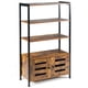 thumbnail image 1 of Costway Estante con 4 niveles, estante con armario de 2 puertas, librería multiuso para salón estudio dormitorio cocina baño, 1 of 7