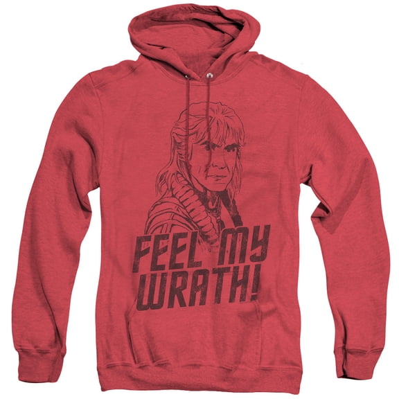 Star Trek My Wrath Adult Heather Hoodie Sweatshirt Red
