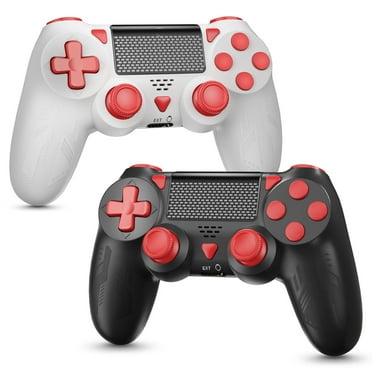Bonadget Wireless Controller for P4, Game Controller Compatible with PS-4/Slim/Pro, Built-in 1000mAh Rechargeable Battery with Enhanced Dual Vibration/6-Axis Motion Sensor/ Touch Pad(2packs)