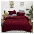 thumbnail image 3 of Dark Red Comforter Set King Women Burgundy Bedding Comforter Set Wine Red Marroon Blanket Quilts Modern Soft Breathable Solid Claret Crimson Bedding Set for Adutls Teens, 3 of 7