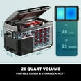 thumbnail image 3 of Simzlife 12 Volt Refrigerator, 26QT(25L) Portable Car Refrigerator, -4℉~68℉, 12/24V DC & 110-240V AC, Mini Fridge for RV Camping, Travel, Truck, Home, Black, 3 of 7