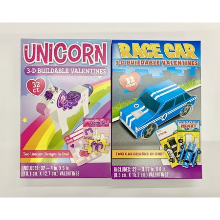 Valentine 3-D Buildable Valentines, 32 Count