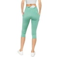 thumbnail image 3 of Women's High Waist Pocket Activewear Leggings, Dusty Jade, Capri, S, 3 of 5