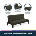 Queer Eye Adalynn Convertible Split Back Futon with Cup Holder, Gray