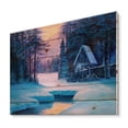 thumbnail image 2 of Designart 'The River House In The Woods and Winter Landscape II' Lake House Print on Natural Pine Wood, 2 of 5