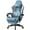 Blue and Grey, variant on GOOSEA Fabric Big and Tall Gaming Chair, Ergonomic High Back Design with Pocket Spring Cushion, Adjustable Headrest and Retractable Footrest for Office and Gaming, 350LBS, Black