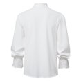 thumbnail image 3 of Bcfgryg Men's Autumn And Winter Ruffled Shirt Halloween Medieval Gothic Tops Lightweight Button Down Shirts Men White, 3 of 5
