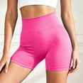 thumbnail image 4 of Biker Shorts for Women High Waist Tummy Control Seamless Yoga Shorts for Gym, Running Womens Athletic Shorts (Hot Pink L), 4 of 6