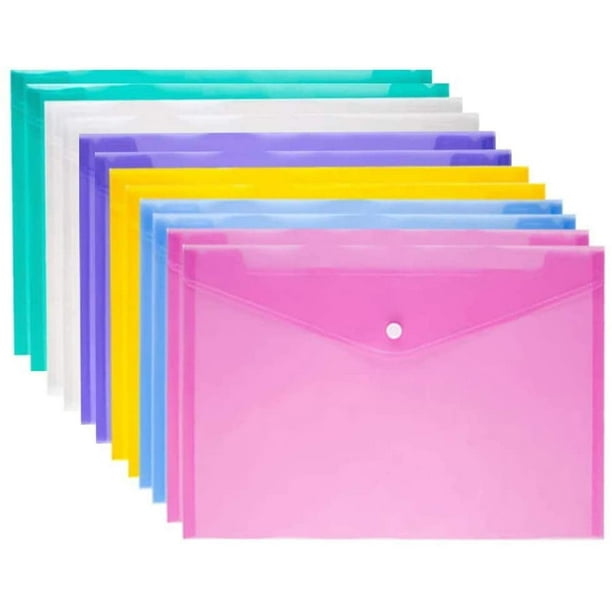 genade Politieagent litteken File Folders Plastic Envelopes Poly Envelope Folder with Snap Button File  Folder Waterproof Transparent Project Envelope Folder A4 Letter Size  (Plastic Envelopes 11pcs) - Walmart.com