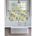 thumbnail image 3 of Sheer Curtains 45 Inch Length 2 Panels Set for Kitchen, Lemon Fruit Semi Sheer Curtains for Windows, Spring Plants Abstract Blue Leaves Voile Window Treatments Rod Pocket Curtain, 3 of 7