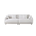 thumbnail image 4 of Tookss 86.6 Inch Teddy Wool Sofa, with 4 Throw Pillows, Hardware Feet,Solid Wood Frame, Mid Century Comfortable Couche for Apartment, 4 of 7