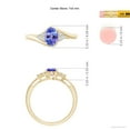 thumbnail image 4 of ANGARA Natural Oval Tanzanite Bypass Ring with Trio Diamond Accents in 14K Yellow Gold for Women (Size-7x5mm) | December Birthstone, Anniversary, Jewelry Gift for Women | Natural Tanzanite Ring, 4 of 8