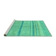 thumbnail image 2 of Ahgly Company Machine Washable Indoor Rectangle Abstract Turquoise Blue Modern Area Rugs, 3' x 5', 2 of 4